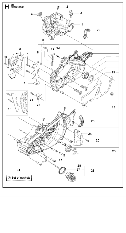Husqvarna Chainsaw 545 Crankcase