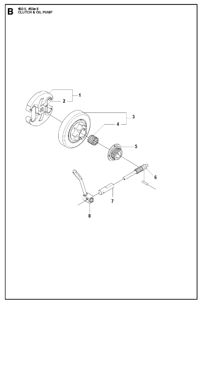 Husqvarna Chainsaw 450 II Clutch & Oil Pump