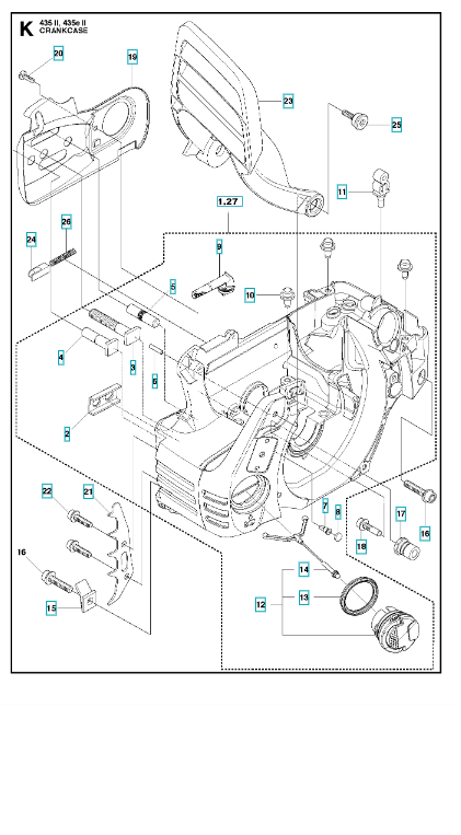Husqvarna Chainsaw 435II Crankcase
