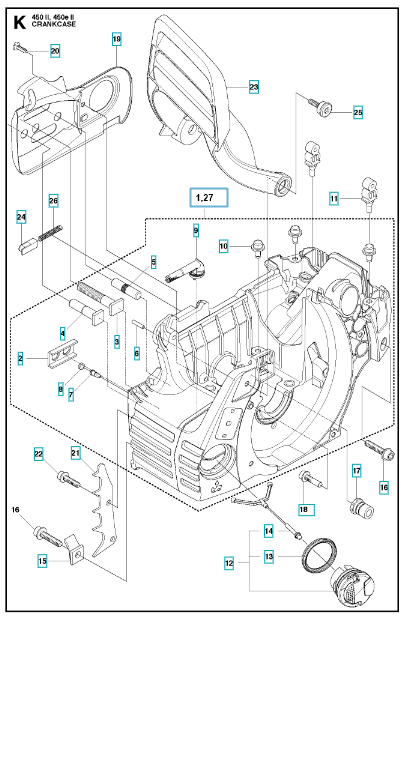 Husqvarna Chainsaw 450 II Crankcase