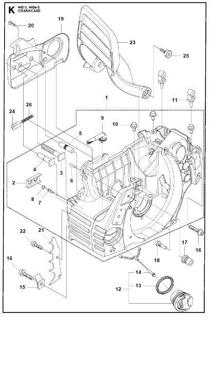 Husqvarna Chainsaw 445 II Crankcase