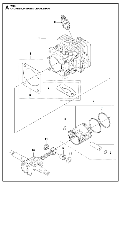 Husqvarna Chainsaw T525 Cylinder