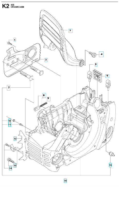 Husqvarna Chainsaw 455 Rancher Crankcase