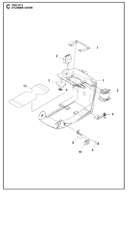 Husqvarna Chainsaw T540 XP II Cylinder Cover