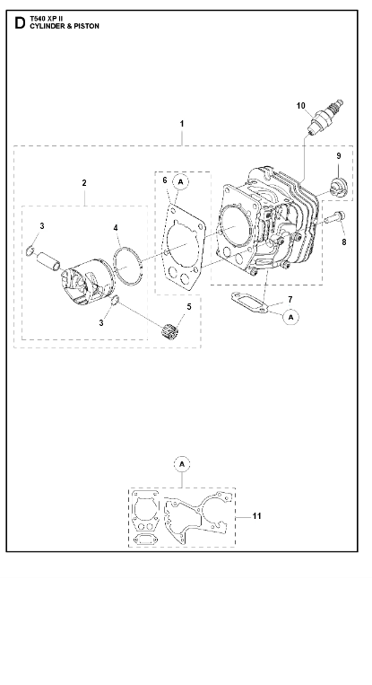 Husqvarna Chainsaw T540 XP II Cylinder Piston
