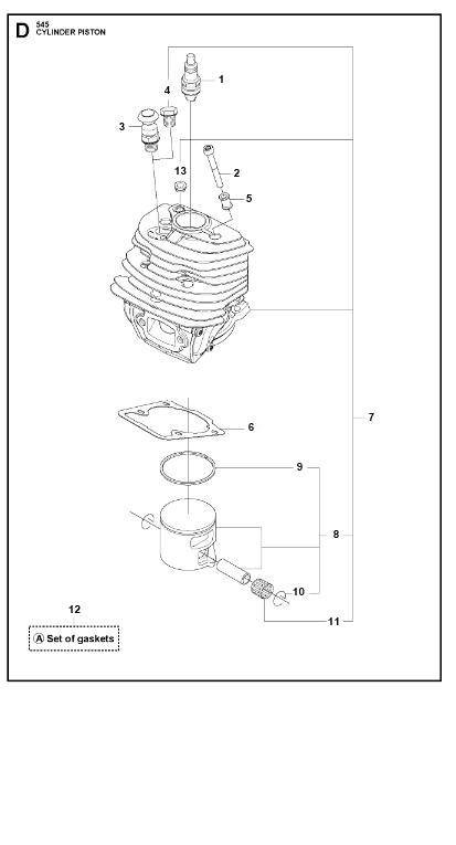 Husqvarna Chainsaw 545 Cylinder Piston
