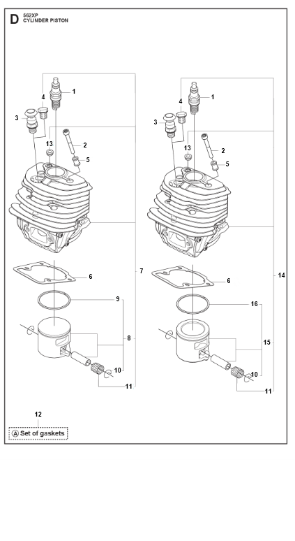 Husqvarna Chainsaw 562 XP Cylinder Piston