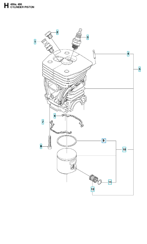 Husqvarna Chainsaw 455 Rancher Cylinder Piston
