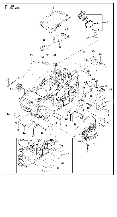 Husqvarna Chainsaw T525 Housing