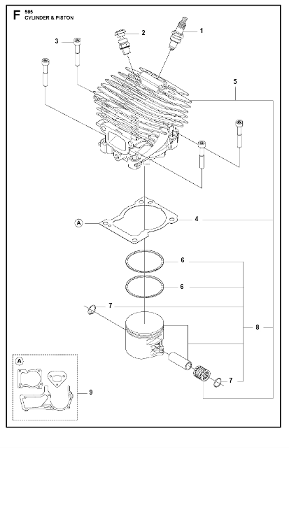 Husqvarna Chainsaw 585 Cylinder Piston