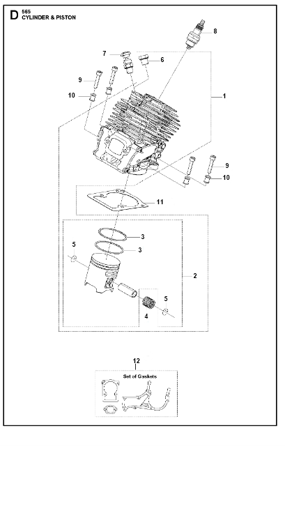 Husqvarna Chainsaw 565 Cylinder Piston
