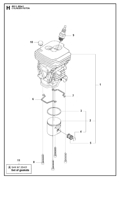 Husqvarna Chainsaw 450 II Cylinder Piston