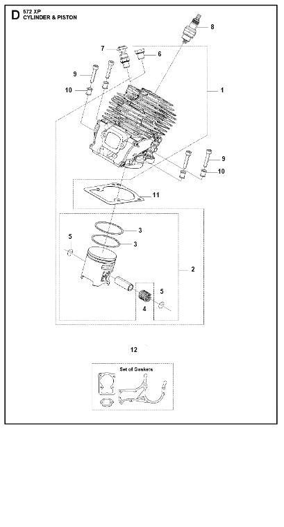 Husqvarna Chainsaw 572 XP Cylinder Piston