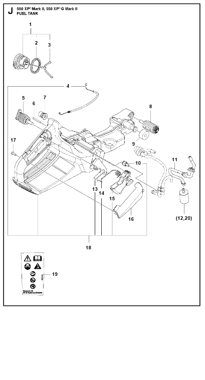 Husqvarna Chainsaw 550 XP II Fuel Tank