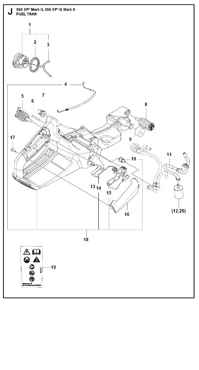 Husqvarna Chainsaw 550 XP G II Fuel Tank