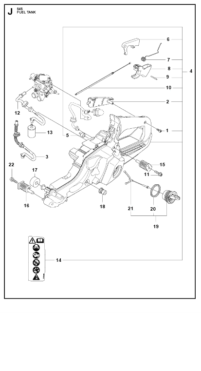 Husqvarna Chainsaw 545 Fuel Tank