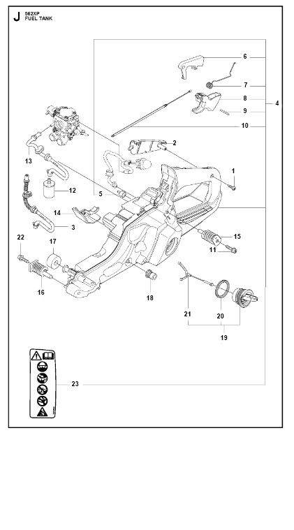 Husqvarna Chainsaw 562 XP Fuel Tank
