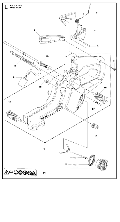 Husqvarna Chainsaw 435II Fuel Tank