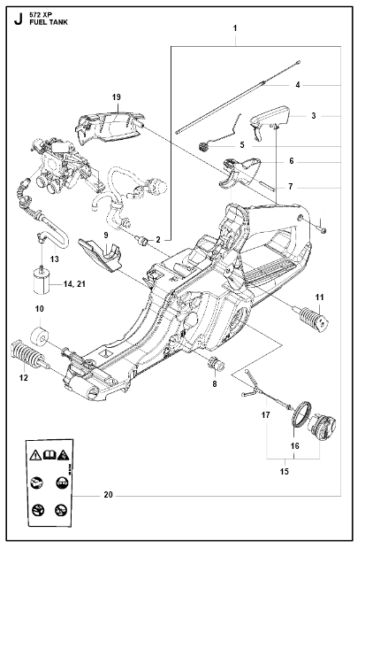 Husqvarna Chainsaw 572 XP Fuel Tank