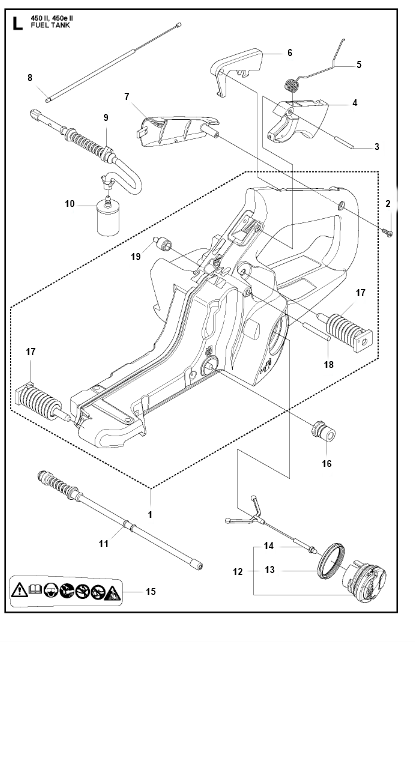 Husqvarna Chainsaw 450 II Fuel Tank