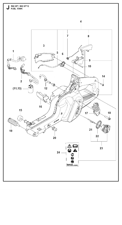 Husqvarna Chainsaw 592 XP G Fuel Tank