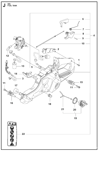 Husqvarna Chainsaw 555 Fuel Tank