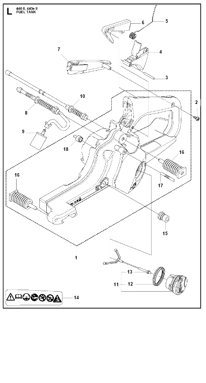 Husqvarna Chainsaw 440 II Fuel Tank