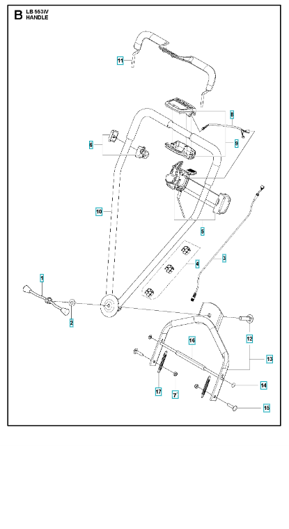 Husqvarna Battery Mulcher LB 553iV Handle