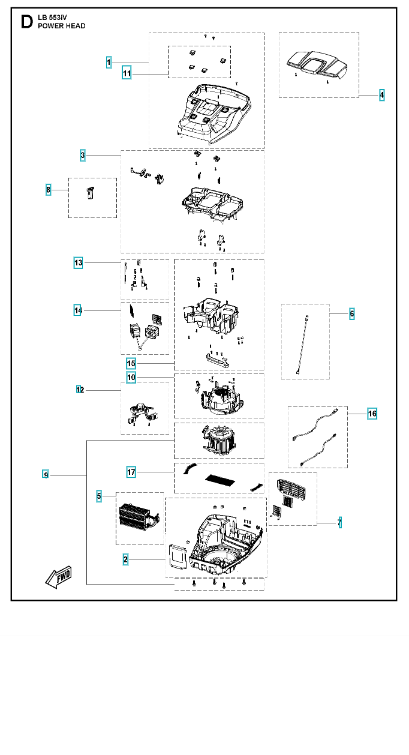 Husqvarna Battery Mulcher LB 553iV Power Head