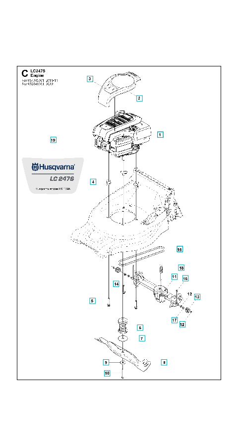 Husqvarna Petrol Lawn Mower LC 247S Engine 1