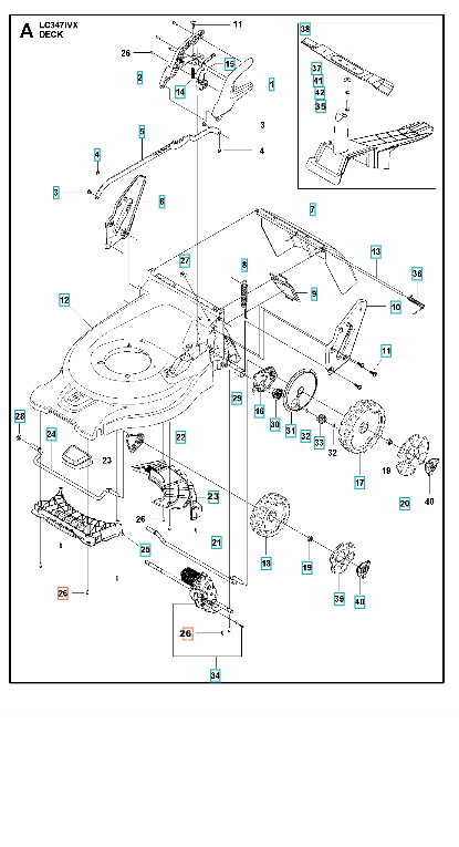 Husqvarna Battery Lawn Mower LC 347iVX Mower Deck / Cutting Deck