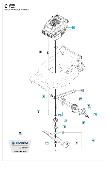 Husqvarna Petrol Lawn Mower LC 353V Engine 1