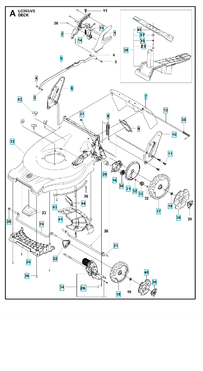 Husqvarna Battery Lawn Mower LC 353iVX Mower Deck / Cutting Deck