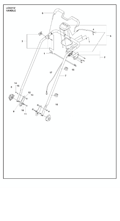 Husqvarna Battery Lawn Mower LC 551iV Handle
