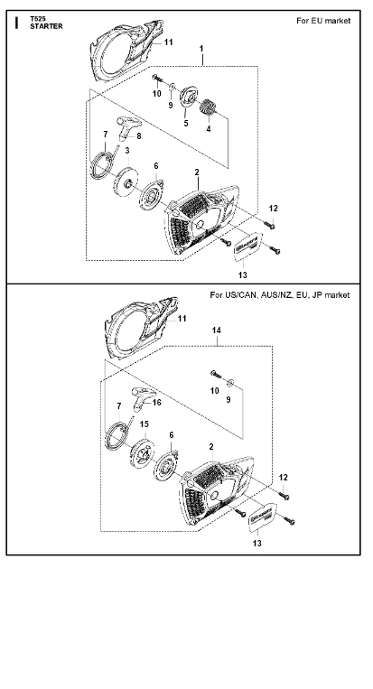Husqvarna Chainsaw T525 Starter