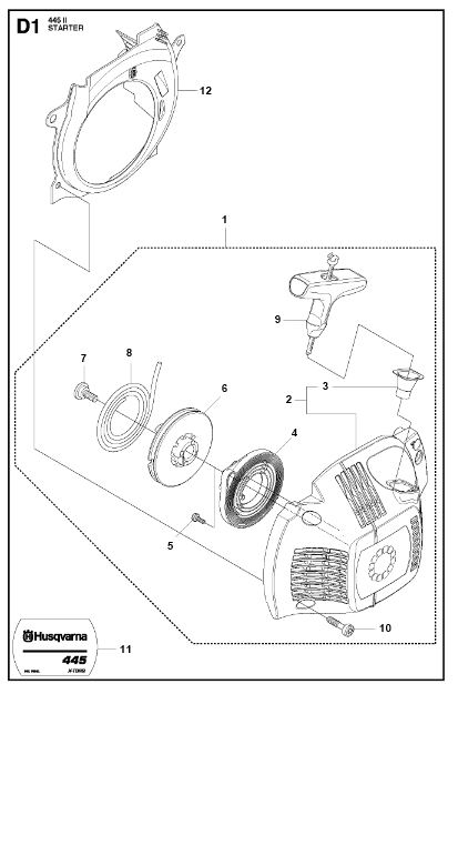 Husqvarna Chainsaw 445 II Starter