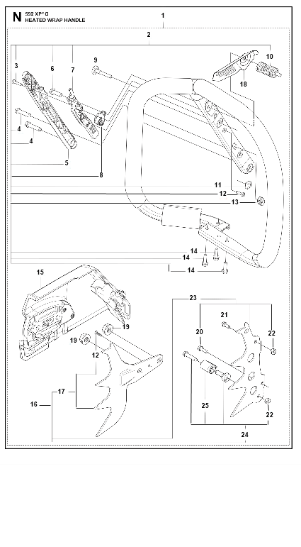 Husqvarna Chainsaw 592 XP G Handle Wrap Heated