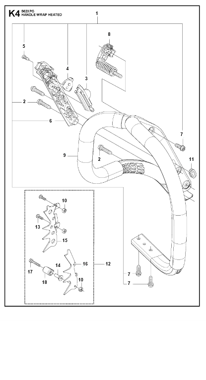 Husqvarna Chainsaw 562 XP Handle Wrap Heated