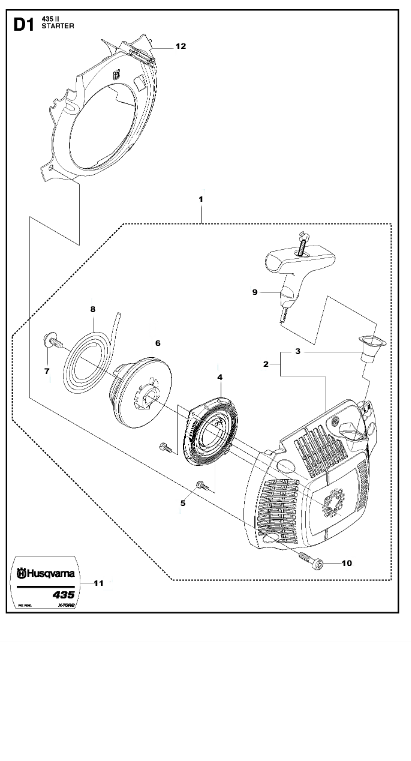 Husqvarna Chainsaw 435II Starter