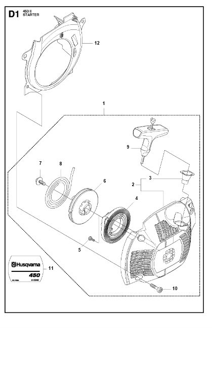 Husqvarna Chainsaw 450 II Starter