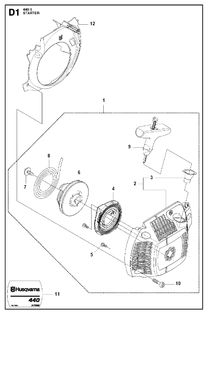 Husqvarna Chainsaw 440 II Starter
