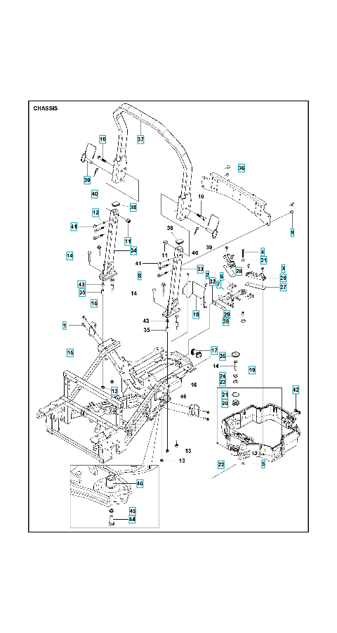 Husqvarna Ride-on Mower P520DX Chassis / Frame