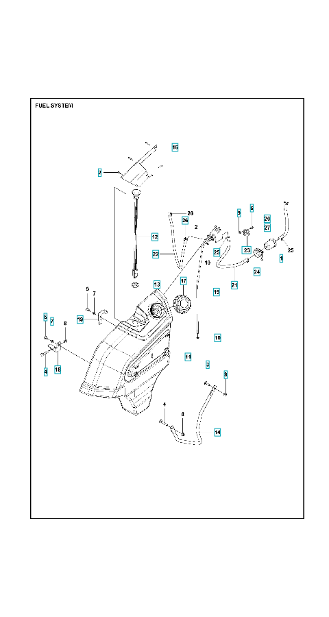 Husqvarna Ride-on Mower P520DX Fuel System