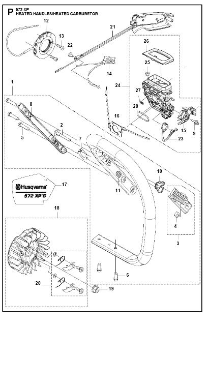 Husqvarna Chainsaw 572 XP Heated Handles