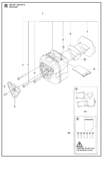 Husqvarna Chainsaw 592 XP G Muffler