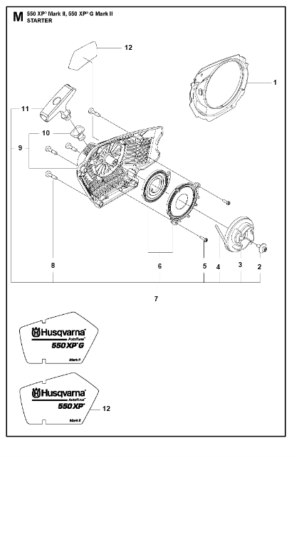 Husqvarna Chainsaw 550 XP II Starter