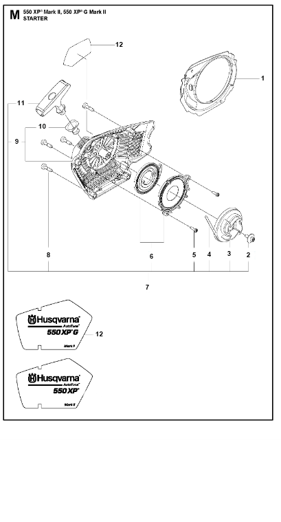 Husqvarna Chainsaw 550 XP G II Starter