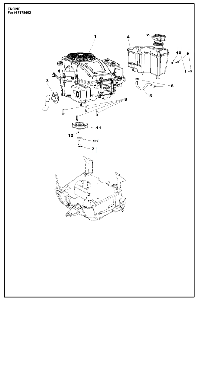 Husqvarna Ride-on Mower R112C Engine