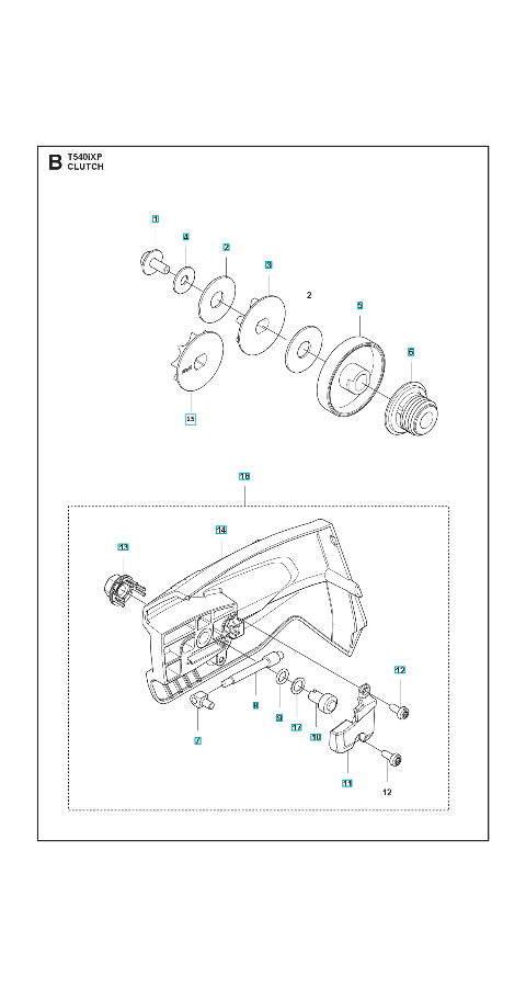Husqvarna Chainsaw T540i XP Clutch