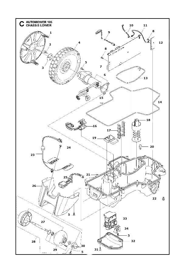 Automower 105 Chassis Lower